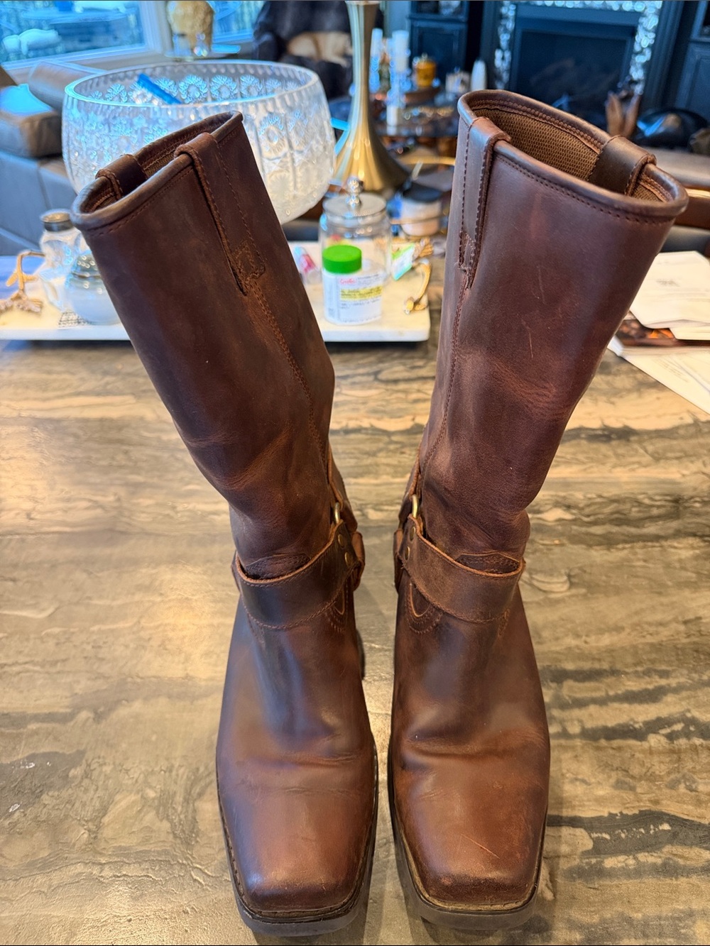 Bke Buckle Brand Leather Harness Boot
